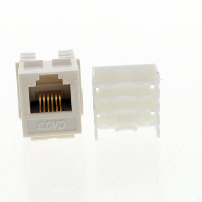 Cooper Light Almond Cat3 Snap-In Modular Voice Jack 110 Style 6-Position RJ12
