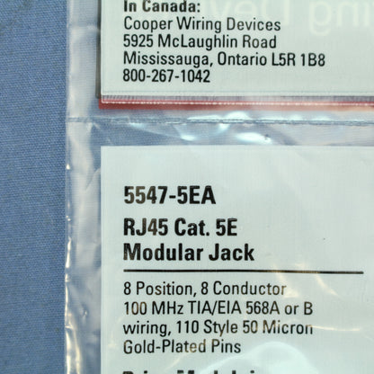 Cooper Almond Cat 5e Snap-In Modular Jack 110 Style RJ45 8-Position 5547-5EA