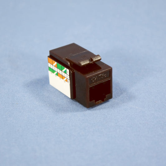 Cooper 5547-5EB Brown Cat5e Snap-In Modular Data Jack 110 Style 8-Position RJ45