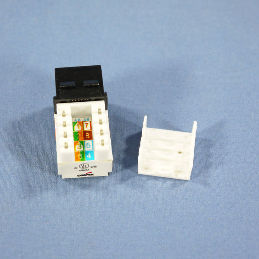 Cooper 5547-5EBK Black Cat5e Snap-In Modular Data Jack 110 Style 8-Position RJ45