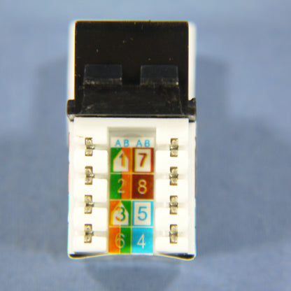 Cooper 5547-5EBK Black Cat5e Snap-In Modular Data Jack 110 Style 8-Position RJ45