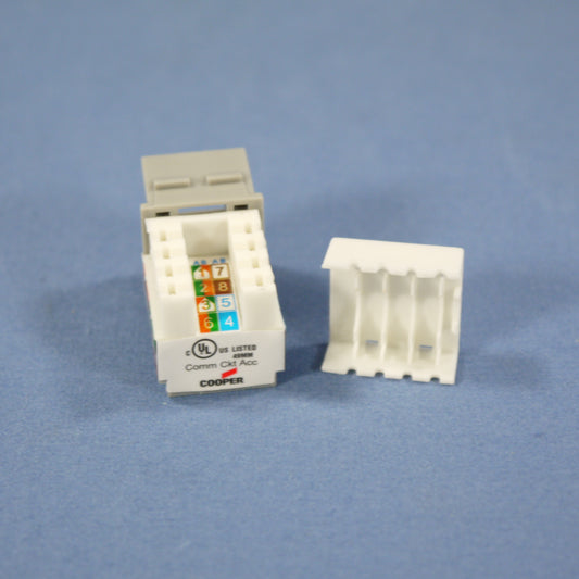 Cooper 5547-5EGY Gray Cat5e Snap-In Modular Data Jack 110 Style 8-Position RJ45