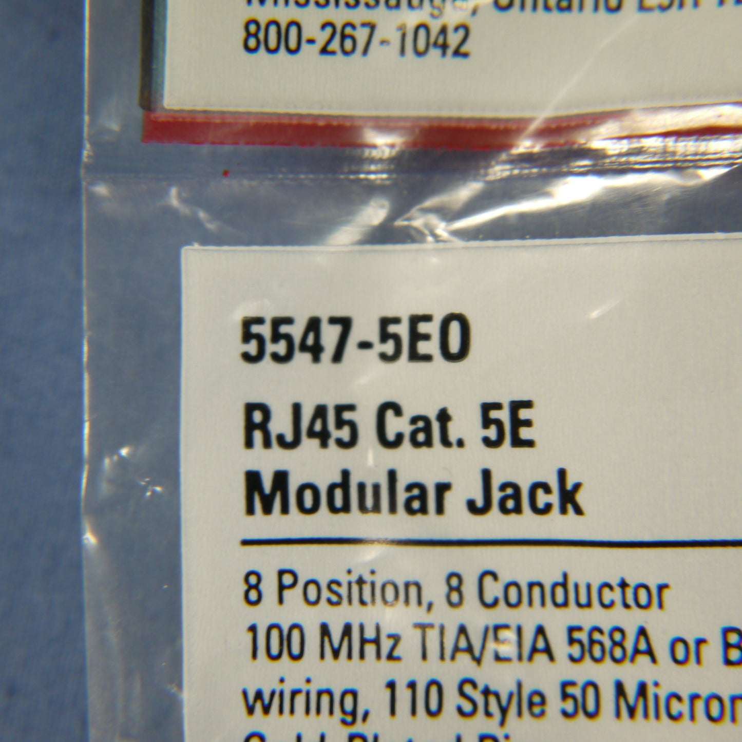Cooper Orange Cat5e Snap-In Modular Data Jack 110 Style 8-Position RJ45 5547-5EO