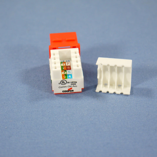 Cooper Orange Cat5e Snap-In Modular Data Jack 110 Style 8-Position RJ45 5547-5EO