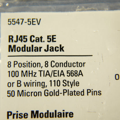 Cooper Ivory Cat5e Snap-In Modular Data Jack 110 Style 8-Position RJ45 5547-5EV