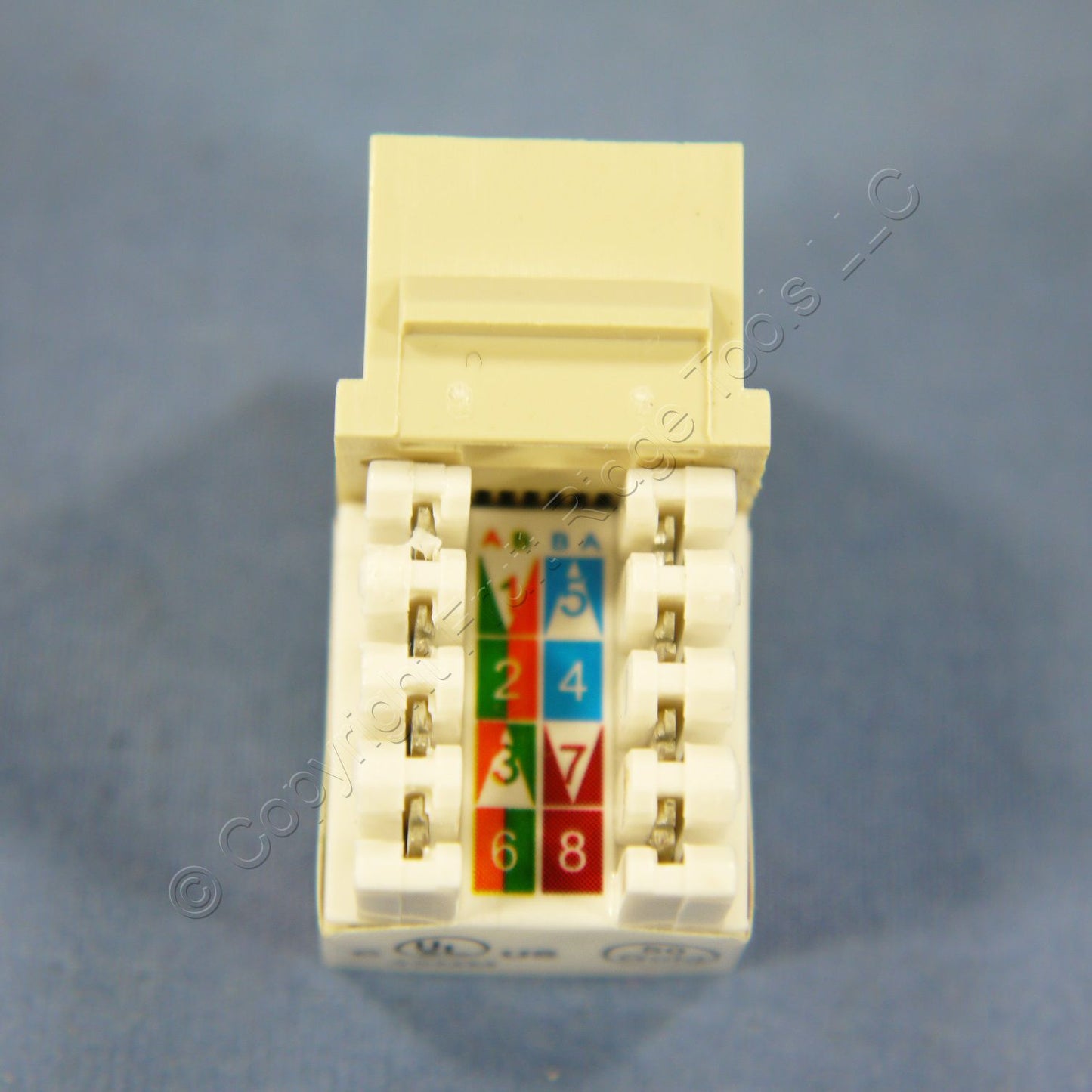 10 Cooper Ivory Cat5e Snap-In Modular Data Jacks 110 Style 8-Position RJ45