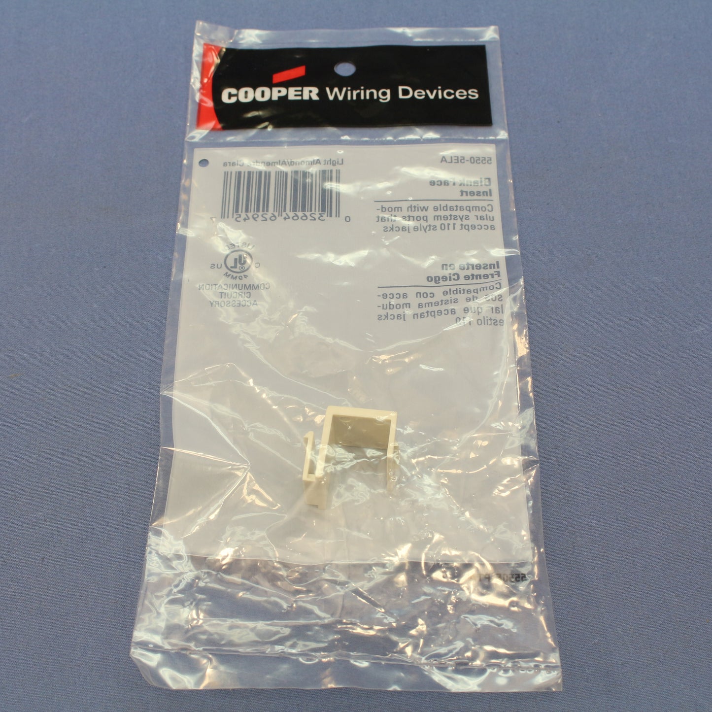 Cooper Lt Almond Modular Wallplate Blank 1-Port Filler Adapter Insert 5550-5ELA