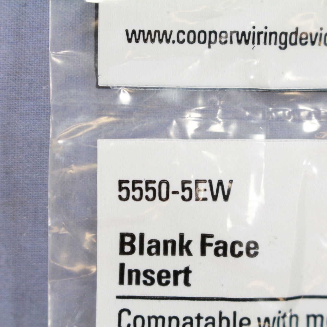 Cooper 5550-5EW White Solid Blank One Data Modular Port Filler Inserts 2-Pack