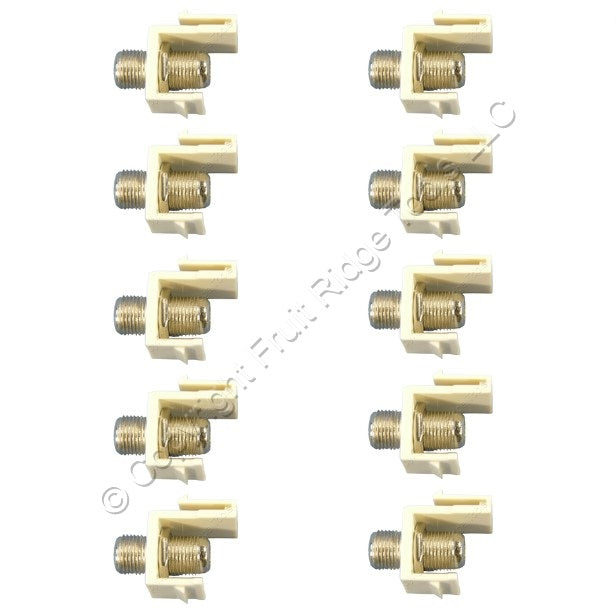 10 Cooper Almond Modular TV Video Connector F-Type Coax Cable Jacks RG6 5552-5EA