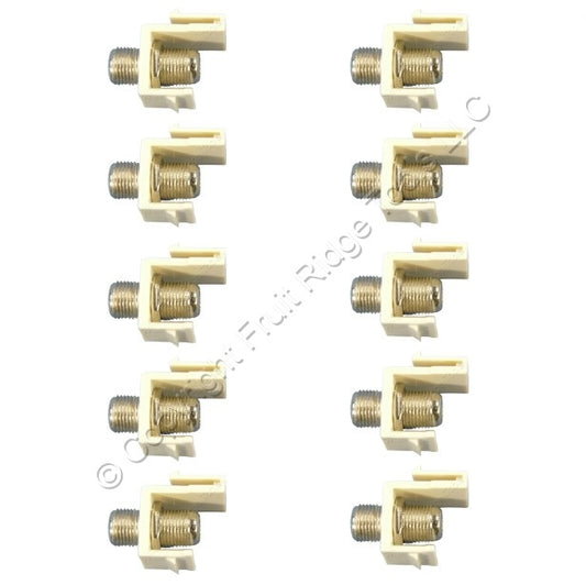 10 Cooper Almond Modular TV Video Connector F-Type Coax Cable Jacks RG6 5552-5EA