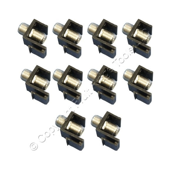 Cooper 5552-5EBK Black Modular TV Video Connector F-Type Coax Cable Jacks 10pk