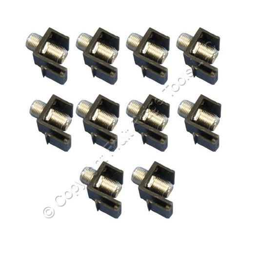 Cooper 5552-5EBK Black Modular TV Video Connector F-Type Coax Cable Jacks 10pk