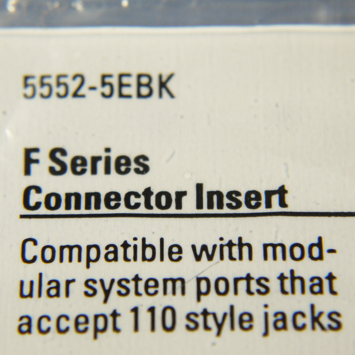 Cooper Black Modular TV Video Connector F-Type Coax Cable Jack RG6 5552-5EBK