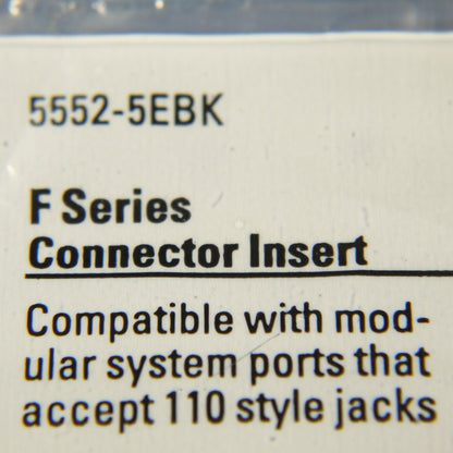 Cooper Black Modular TV Video Connector F-Type Coax Cable Jack RG6 5552-5EBK
