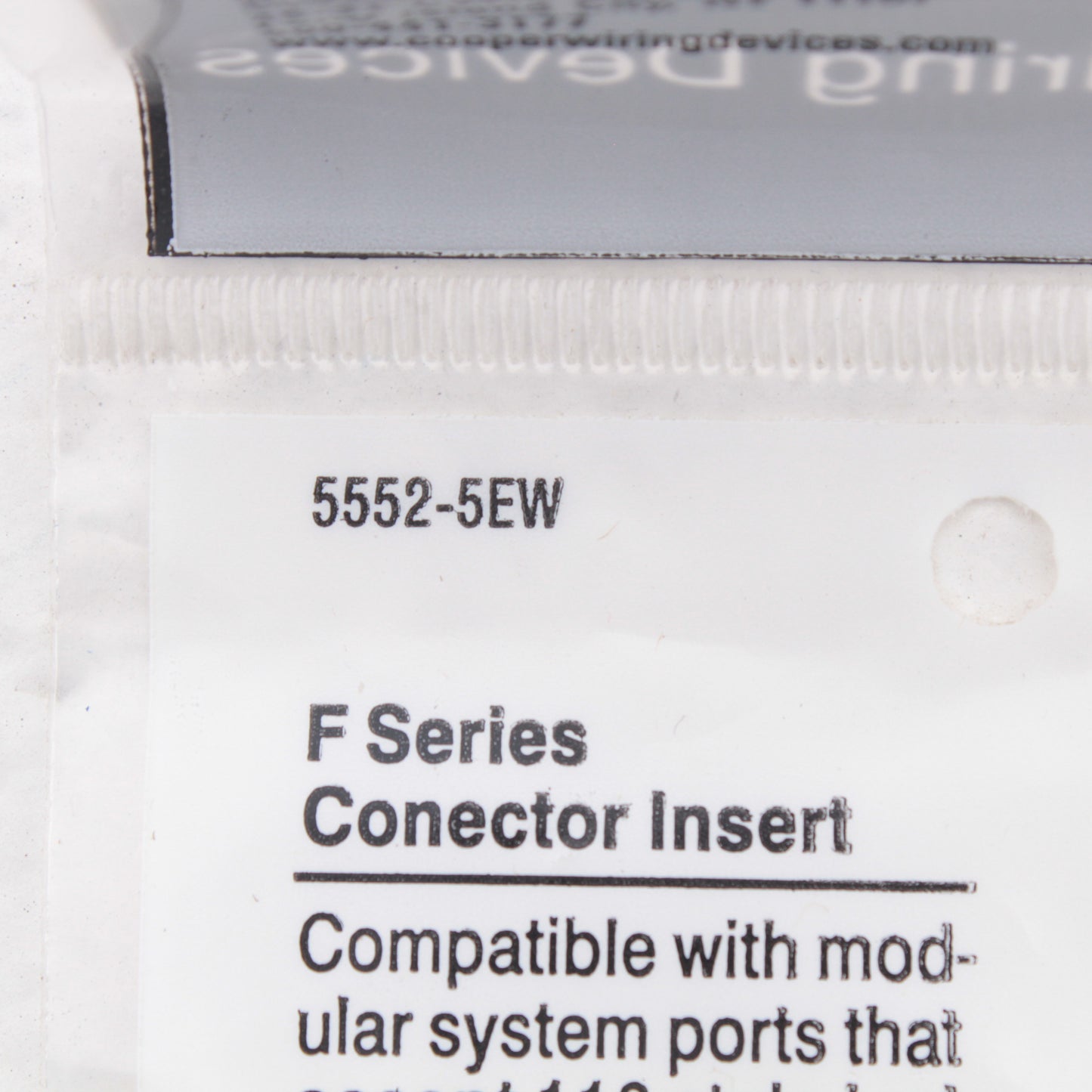Cooper White Modular TV Video Connector F-Type Coaxial Cable Jack RG6 5552-5EW