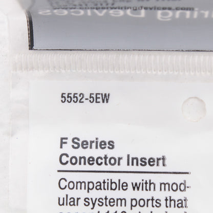 Cooper White Modular TV Video Connector F-Type Coaxial Cable Jack RG6 5552-5EW