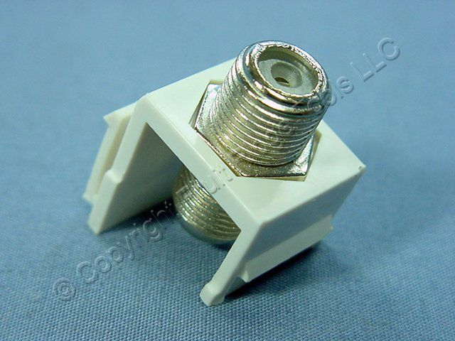 10 Cooper White Modular TV Video Connector F-Type Coaxial Cable Jacks RG6
