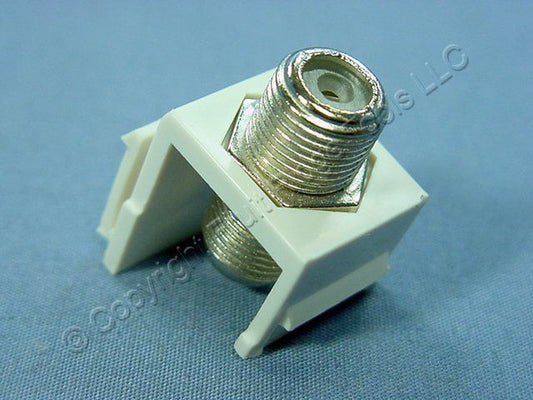 10 Cooper White Modular TV Video Connector F-Type Coaxial Cable Jacks RG6