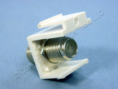 10 Cooper White Modular TV Video Connector F-Type Coaxial Cable Jacks RG6