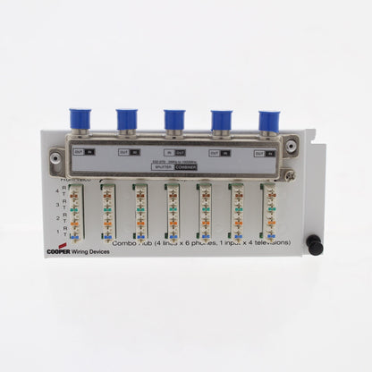 Cooper Compact 4-Line to 9-Location Telephone and 1-4 Video Splitter Module 5587