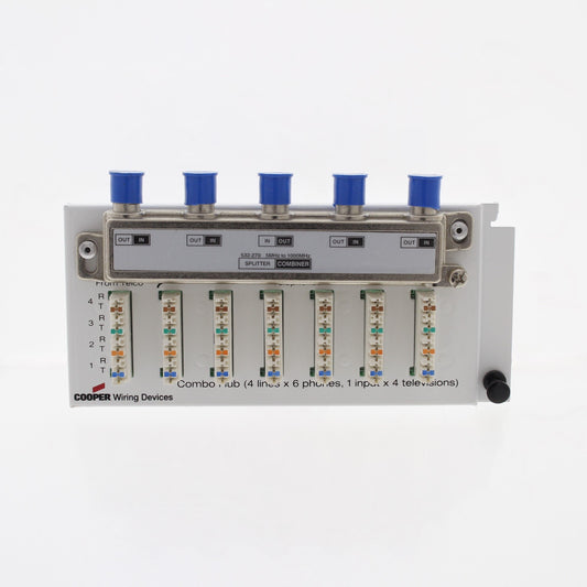 Cooper Compact 4-Line to 9-Location Telephone and 1-4 Video Splitter Module 5587