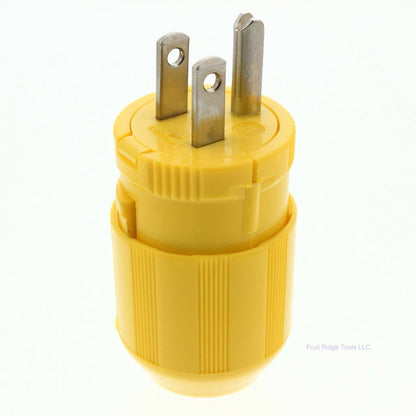 Cooper Yellow Nylon Male Quickeze Corrosion Resistant Plug 15A 125V 2P3W 5965VCR