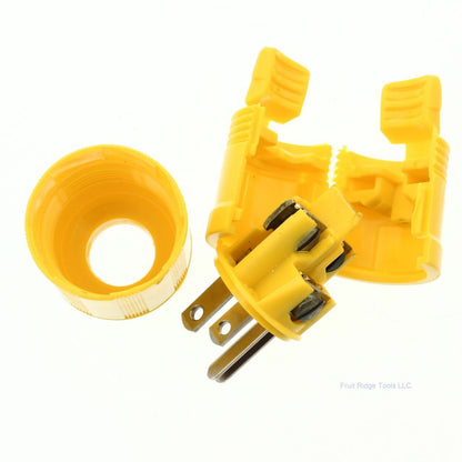 Cooper Yellow Nylon Male Quickeze Corrosion Resistant Plug 15A 125V 2P3W 5965VCR