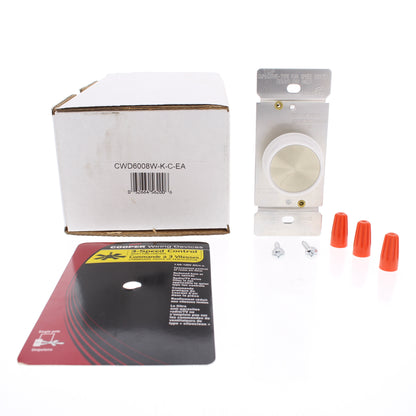 Cooper 6008W 1.5A White Single Pole Rotary 3-Speed Ceiling Fan Control On/Off