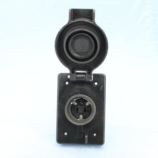 Cooper 60W33BK Black Watertight 20A Receptacle Outlet Flip Cover NEMA 5-20R 125V