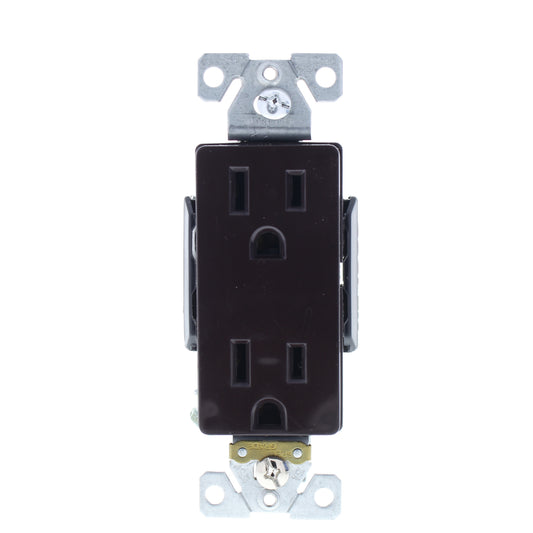 Cooper Brown Commercial Decorator Receptacle Duplex Outlet NEMA 5-15R 15A 6242B