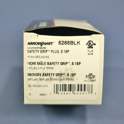 Cooper Studio All-Black Industrial Straight Blade Plug Nema 5-15P 15A 6266BLK
