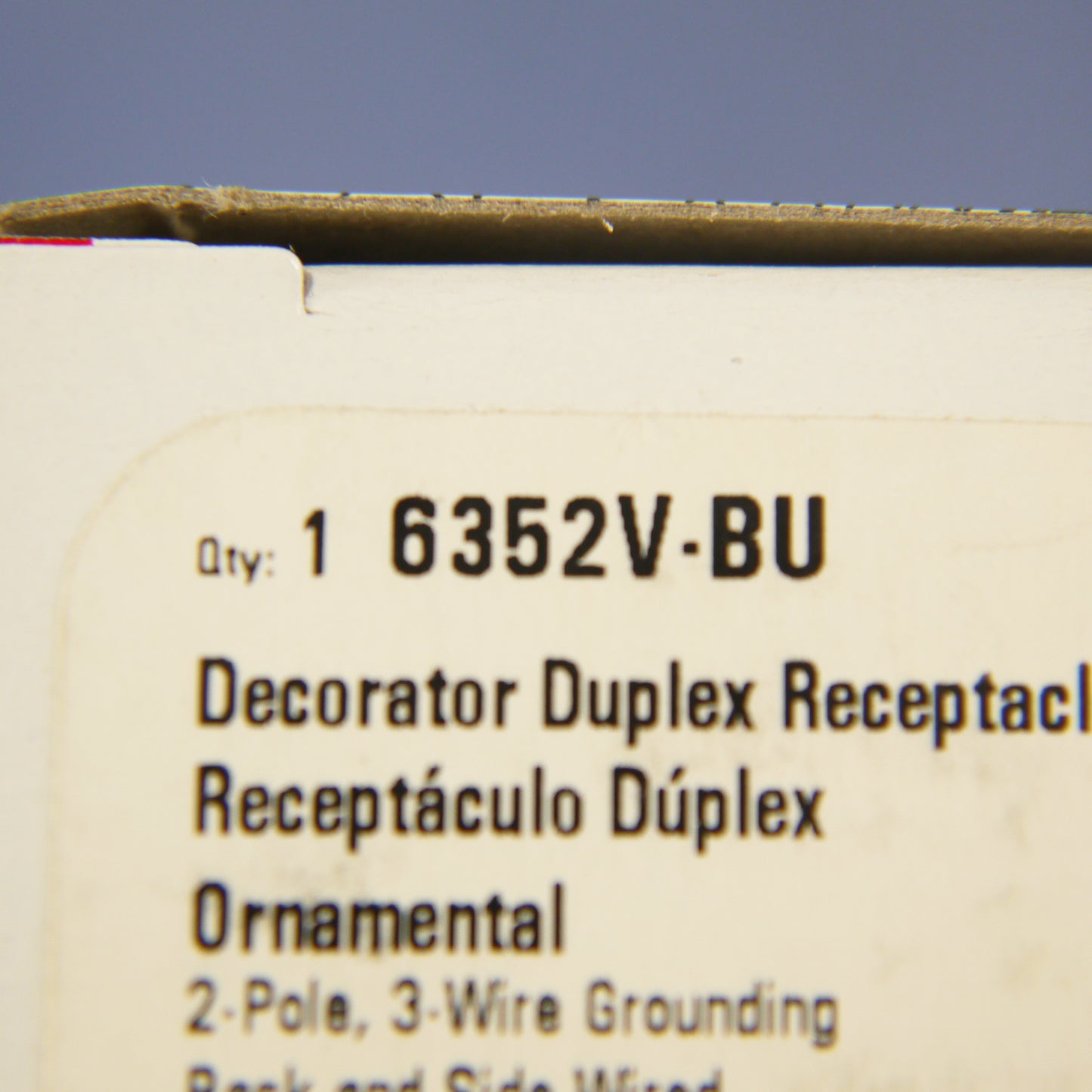 Cooper Ivory Commercial Decorator Receptacle Duplex Outlet 5-20R 20A 6352V-BU