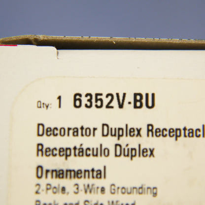 Cooper Ivory Commercial Decorator Receptacle Duplex Outlet 5-20R 20A 6352V-BU