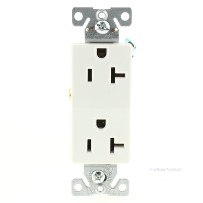 Cooper White Commercial Decorator Receptacle Duplex Outlet 5-20R 20A Bulk 6352W
