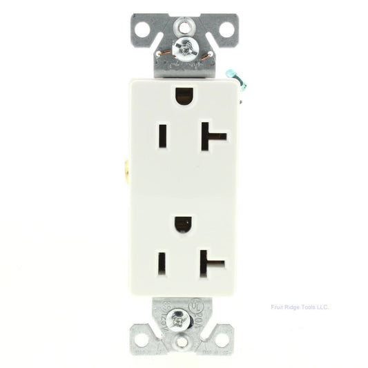 Cooper White Commercial Decorator Receptacle Duplex Outlet 5-20R 20A Bulk 6352W