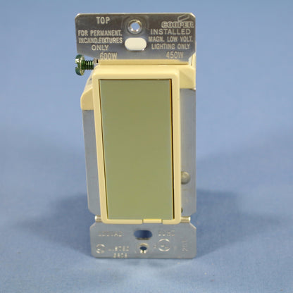 Cooper 6460V-K-C Ivory 3-Way 4-Way Decorator Touch Pad Master Dimmer Switch 600W