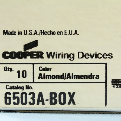10 Cooper Almond Residential 3-Way Decorator Rocker Light Switches 15A 6503A