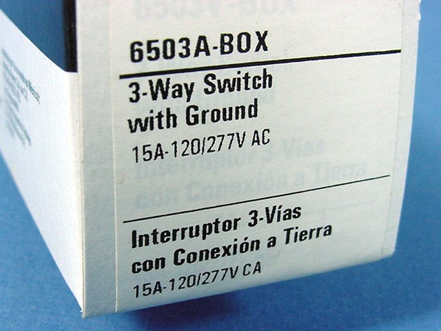 Cooper 6503A Almond Decorator Rocker Wall Light Switch Control 3-WAY ON/OFF 15A