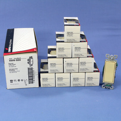 Cooper 6504V Ivory 4-Way Decorator Rocker Wall Light Switch 15A 120/277V 10pcs
