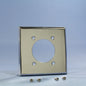 Cooper #68 2-Gang Power Outlet 2.15" Hole Chrome Steel Wallplate Cover Box Mount
