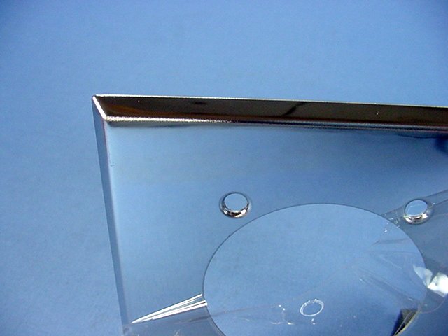 Cooper 69 Chrome 2-Gang Power Outlet 2.47" Chrome Plated Steel Wallplate Cover