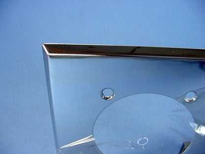 Cooper 69 Chrome 2-Gang Power Outlet 2.47" Chrome Plated Steel Wallplate Cover