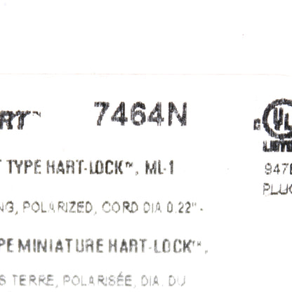 Cooper Hart-Lock 7464N 15A Midget Twist Locking Connector Plugs NEMA ML1 10pcs