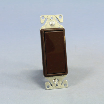Cooper 7501B Brown Decorator Rocker Light Switch 15A Single Pole 120/277V 10pcs