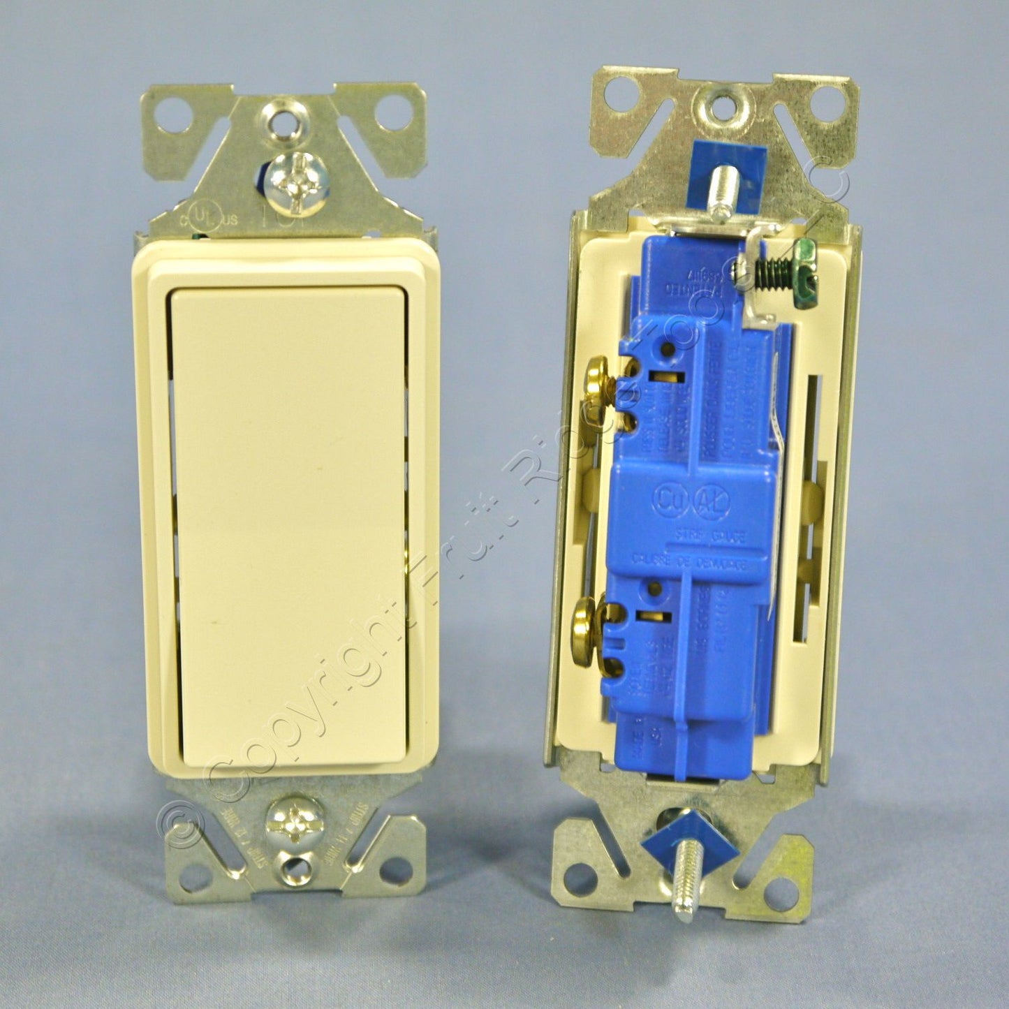 Cooper 7501LA Light Almond 15A Single Pole Decorator Rocker Light Switches 10pcs