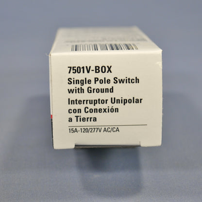 Cooper Ivory Decorator Rocker Light Switch 15A Single Pole 120/277V 7501V
