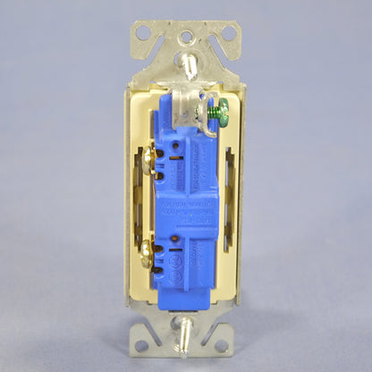 Cooper Ivory Decorator Rocker Light Switch 15A Single Pole 120/277V 7501V