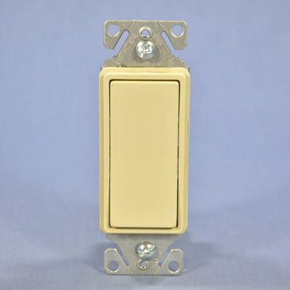 Cooper 7501V Ivory Decorator Rocker Light Switch 15A Single Pole 120/277V Bulk