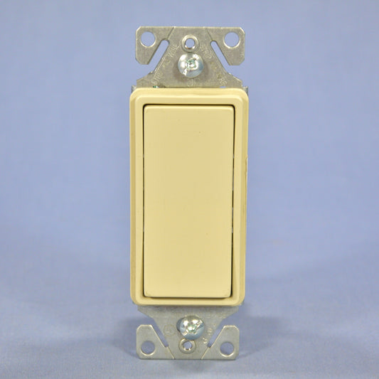 Cooper 7501V Ivory Decorator Rocker Light Switch 15A Single Pole 120/277V Bulk