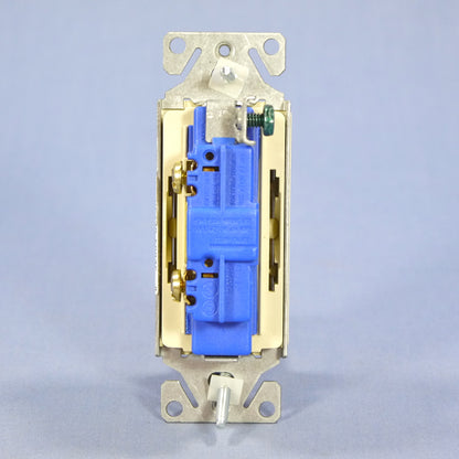 Cooper 7501V Ivory Decorator Rocker Light Switch 15A Single Pole 120/277V Bulk